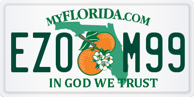 FL license plate EZOM99