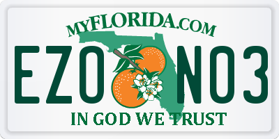 FL license plate EZON03