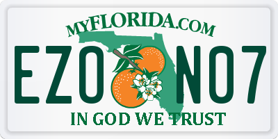 FL license plate EZON07