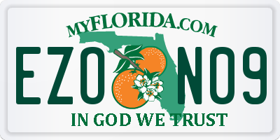 FL license plate EZON09