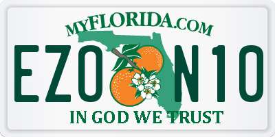 FL license plate EZON10