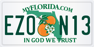 FL license plate EZON13