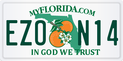 FL license plate EZON14