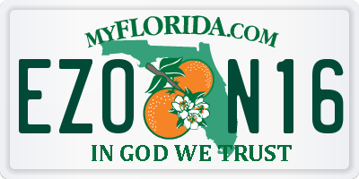 FL license plate EZON16