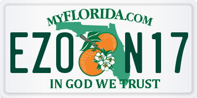 FL license plate EZON17