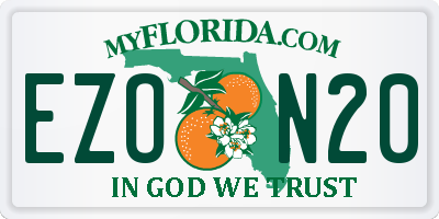 FL license plate EZON20