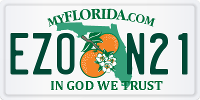 FL license plate EZON21