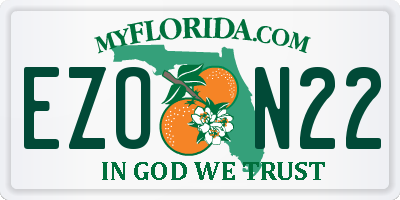 FL license plate EZON22