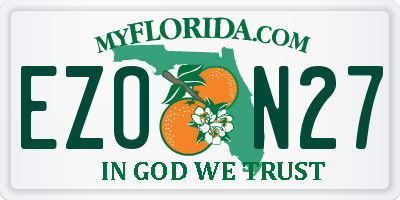 FL license plate EZON27