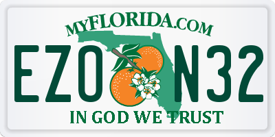 FL license plate EZON32