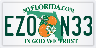 FL license plate EZON33