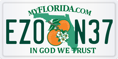 FL license plate EZON37