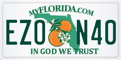 FL license plate EZON40