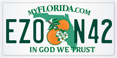 FL license plate EZON42