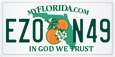 FL license plate EZON49