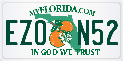 FL license plate EZON52