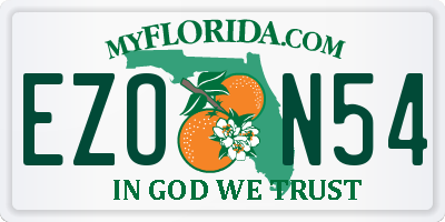 FL license plate EZON54