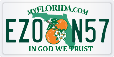 FL license plate EZON57