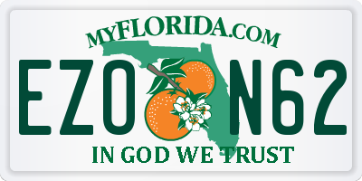 FL license plate EZON62