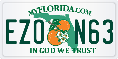 FL license plate EZON63