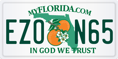 FL license plate EZON65