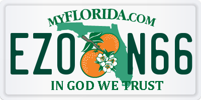 FL license plate EZON66