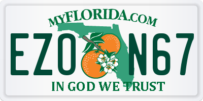 FL license plate EZON67