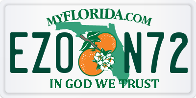 FL license plate EZON72