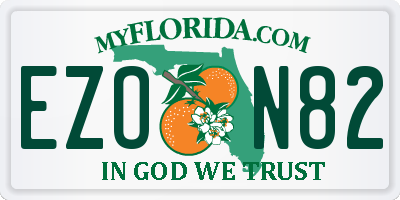 FL license plate EZON82