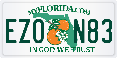 FL license plate EZON83