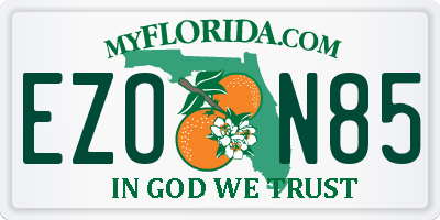 FL license plate EZON85