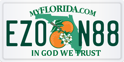 FL license plate EZON88