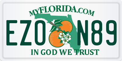 FL license plate EZON89