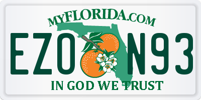 FL license plate EZON93