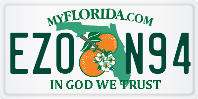 FL license plate EZON94