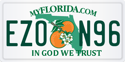 FL license plate EZON96