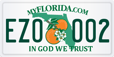 FL license plate EZOO02