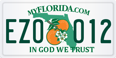 FL license plate EZOO12