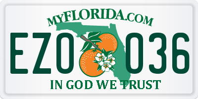 FL license plate EZOO36