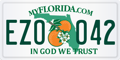 FL license plate EZOO42