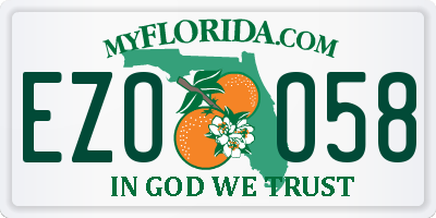 FL license plate EZOO58