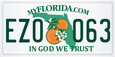 FL license plate EZOO63