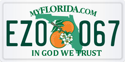 FL license plate EZOO67