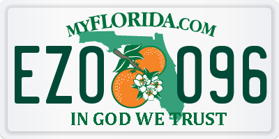 FL license plate EZOO96