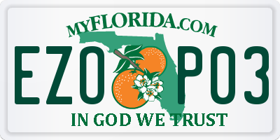 FL license plate EZOP03