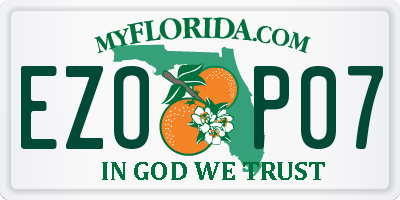 FL license plate EZOP07