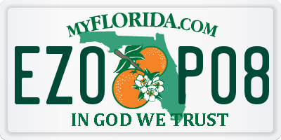 FL license plate EZOP08