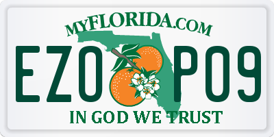 FL license plate EZOP09