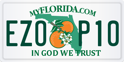 FL license plate EZOP10