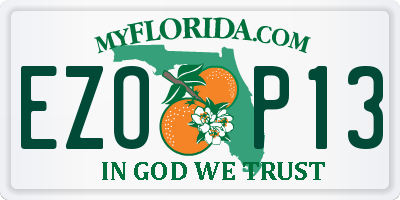 FL license plate EZOP13